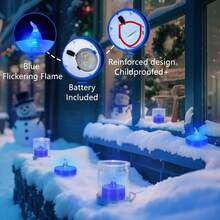 12/24/48pcs Flameless LED Candles Lights, Battery Powered Tealight, Romantic Tea Candles For Birthday Party Wedding Decorations, Home Decor, Candle Warmer, Gift, Fake Candles,Home Decor,Gift,Led Candles,Fake CandlesCandle Lights Gifts Graduation - 藍色 - 查看 4