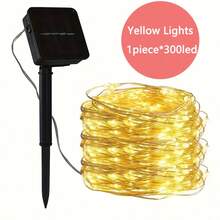 Curtain Light,Outdoor Solar Curtain Lights, Solar Lights Outdoor,Solar Panels,Used For Courtyard, Garden, Wedding, Party Decoration - White/Yellow/Color, Holiday Lighting, Elegant Atmosphere, Garden Decoration, Durable Outdoor Solar Lights For Yard Solar Lights Outdoor Waterproof Solar Garden Lights Solar Pathway Lights Outdoor Outside Lights For Yard Outdoor Lights For Patio Solar Powered Outdoor Lights - Yellow - View 2