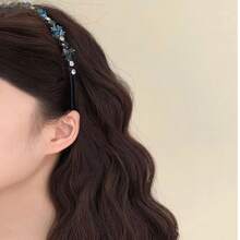 优雅蓝色水晶头带女士发饰，适合婚礼、新娘和伴娘礼物 - 迷人头饰、万圣节服装配饰和节日/生日假期必备配饰