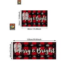 1set/1pc/2pcs Merry & Bright Pattern Bathroom Anti-Slip Mat, Made Of Artificial Cashmere Material With Fluffy Decoration, Suitable For Doors, Bathrooms, Kitchens And Other Occasions, Machine Washable, Non-Slip, Christmas Decoration, Can Be Given As A Gift To Friends, Men And Women