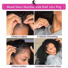 Half Wig Human Hair Water Wave 3 In 1 Wigs Beginner Friendly Flip Over Drawstring Glueless Wig Ready To Go Seamless Clip In Wigs Natural Black Color 26 Inch - Natural Black - Xem 5