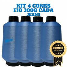 NICE LINES Kit 4 Fio Overloque 300g - Colorido - Costura Em Overloque - JEANS - Visão 2