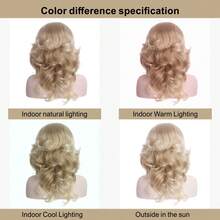 70年代法拉·福西特风格金色长卷假发，女士圣诞节服装假发，80年代迪斯科风格假发，女士日常、派对、角色扮演、万圣节自然合成假发，REEWES假发 - 金色 - 查看 7