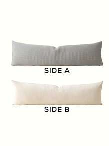 1 件华夫格子床枕套床上用品纯色靠垫套柔软长枕头适合夏季沙发抱枕