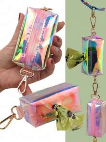 宠物幻彩星空链条拾便袋收纳袋，透明零食收纳器，适用于宠物外出垃圾袋收纳，宠物零食收纳，给宠物最贴心的生日礼物，宠物用品，宠物便便袋收纳袋 - 彩色 - 查看 10