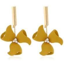 1 Pair Fashionable Floral Pearl Earrings, Suitable For Women's Daily Wear And Gift