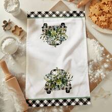 2 Stücke Auto- und Blumenmuster Küchentücher, hochabsorbierend, ideal zum Kochen, Backen, für Küche und Badezimmer