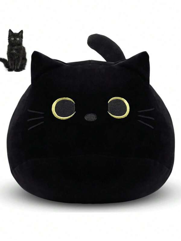 3 tamanhos Kawaii gato preto pelúcia travesseiro boneca brinquedos macios gato adorável gato pelúcias brinquedo de alta qualidade crianças presentes brinquedos para meninos meninas decoração de quarto presentes de Halloween