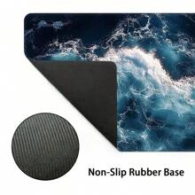 Extra große Mausunterlage mit Meereswellen-Motiv, Gaming Schreibtischunterlage, große Tastaturunterlage, waschbar, Gummiboden rutschfest, umsäumter Rand, Geschenk Mausunterlage, Schreibtischschutz, Schreibtischunterlage, in verschiedenen Größen erhältlich, Computertastaturunterlage, Laptopunterlage, für Schulbedarf, Rückkehr zur Schule