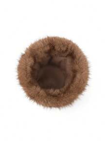 1 件仿狐狸毛渔夫帽，仿貂皮厚实百搭高端时尚帽 - 鏽棕色 - 查看 2