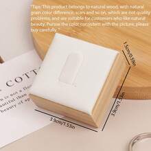 1pc Natural Bamboo Wood Ring Stand, Jewelry Display Rack Back To School - White - View 2