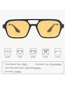 Colored Lens Glasses. New Model Sunglasses, 100% UV Protection. - 黃色 - 查看 2