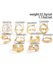 Juego de 10 anillos punk para mujer, set de anillos geométricos vintage, regalos de joyería de moda personalizada que combinan con atuendos diarios y accesorios para fiestas