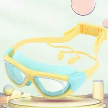 1/2/3 件超大号游泳镜，防雾防水硅胶游泳眼镜带耳塞，适合游泳训练和休闲，节日礼物，时尚设计，适合专业训练、成人、沙滩必需品、沙滩配件、泳池浮板 - 彩色 - 查看 18