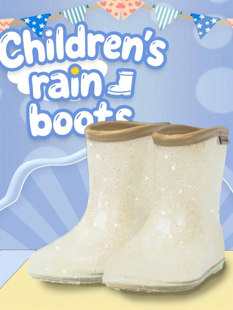 新款儿童雨靴中筒防滑耐磨水鞋易清洗可爱印花女童防水雨靴
