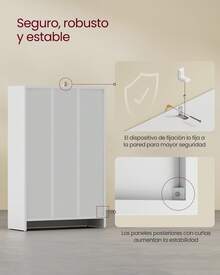 Librería de 3 Niveles con estantes Ajustables, estantería Infantil y Unidad de Almacenamiento para Oficina en casa de Estudio, 60 x 24 x 93 cm, Blanca - Blanco - Ver 4