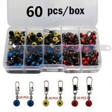 Fishing Line Sinker Slides Fishing Float Connector Rolling Swivels With Interlock Snaps Red/Yellow/Blue