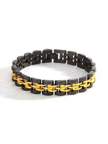 Men Two Tone Bracelet, For Jewelry Gift And Party - Yellow Gold - View 4