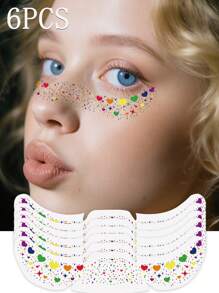 Glitzer Sommersprossen Gesichtstattoo, Glitzer Sommersprossen für das Gesicht, 24/12/6/4/2 Stück goldene Glitzer Sommersprossen, Gesichts-Glitzer Make-up Patches