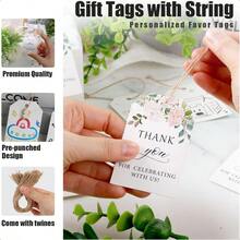 75PCS Thank You Gift Tags 2x3inch Floral Personalized Gift Tags With String For Wedding Birthdays Party Favors  Shower Bridal Shower-0166 - 樣式-1 - 查看 4