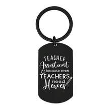 1 件教师助理礼物钥匙扣，适合女士男士教师助理，因为即使是老师也需要英雄教师节教学助理感谢钥匙链钥匙圈珠宝最佳教师助手教师屁股