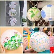 18 Pack White Round Paper Lanterns8 10 Chinese Japanese Hanging Paper Lanterns Lamp Shade Paper Lanterns Decorative Indoor Or Outdoor For Home Decor Restaurant Birthday Wedding Party Decorations - 如圖 - 查看 5