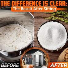 2.5 tazas/3 tazas/5 tazas, Tamizador de harina, Tamizador de acero inoxidable para hornear, Tamizador de malla fina de doble capa, Tamizador de manivela de una mano para azúcar en polvo, Tamiz de harina para hornear pasteles de acero inoxidable: Nuestro tamizador de harina para hornear está hecho de excelente acero inoxidable resistente a la corrosión que es ligero,