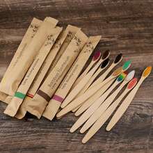 Bamboo Toothbrush - Ultra Soft Bristles Suitable For Sensitive Teeth & Gums, Wooden Handle For Deep Oral Cleaning At Home - Khaki - View 2