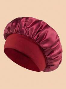 3pcs Women's New Wide Version Solid Color Silk Nightcap, Satin Hair Cap - Soft Shower Cap, Equipped With Comfortable Elastic Band, Suitable For Daily Use, Silk Cap, Satin Cap, Christmas Gift, Gift For Girlfriend, Gift For Boyfriend, Gift For Family, Gift For Dad, Gift For Mom, Suitable For Home, Bathroom And Bedroom Use. Good Helper For Home And Bathroom Decoration, Summer Back To School Season.