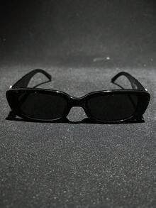 1pc Crystal Cross Heart Metal Decor Sunglasses, Retro Small Square Frame Tinted Vintage Classic Fashion Stylish Luxury Travel Eyewear, Tortoiseshell - Khung đen/phim xám toàn phần (có hình chữ thập kim cương) - Xem 7