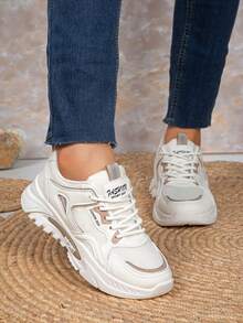 Neue Schnür-Lässig Sportschuhe, Weiche Sohle Chunky Sneaker, Leichte rutschfeste Laufschuhe - Verschiedenfarbig - Übersicht 5