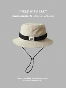 1pc New Fashionable Personalized Versatile Retro Colorblock Bucket Hat, Summer Outdoor Camping Hiking Sun Hat With Drawstring, Suitable For Spring Summer Autumn - Contrast Color Bucket Hat - View 6