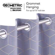 2 Pcs Blackout Curtains For Bedroom & Living Room - Diamond Foil Print, Grommet Top, Thermal Insulated & Room Darkening (Blocks Sun, Saves Energy) - Light Purple - 查看 5