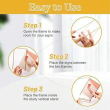 6 件装亚克力标牌架,带金色框架和垂直支架,4X6 英寸(10X15 厘米) - 透明双面桌面菜单展示架,适用于婚礼桌号、餐厅标牌、照片和艺术展览 - 金色 - 查看 6