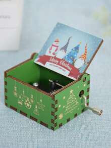 1 pieza Caja de música con cascabeles navideños, adorno de madera con campanas, decoración de Santa Claus viene a la ciudad, adecuado para Navidad, regalos festivos, decoración del hogar - Multicolor - Ver 32