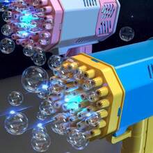 手持式 40 孔泡泡机玩具，户外游戏电动泡泡枪，亲子互动，儿童礼物（不含电池，不含泡泡液） - 粉色 - 查看 8