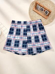 4pcs/Pack Men's Breathable Elastic Waist Plaid Print Boxer Shorts, Loose Fit Casual Underwear