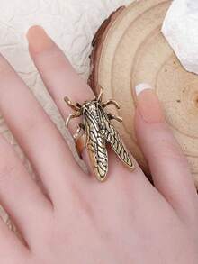 1pc Retro Insect Opening Ring Animal Beetle Cicada Punk Openable Adjustable Ring Women's New Daily Jewelry Accessories Gifts - Insect Open Ring - View 5