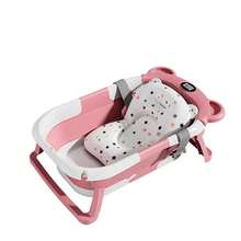 Bañera Plegable Para Bebe Con Detector de Temperatura Con Alfombra - Rosa - Ver 2
