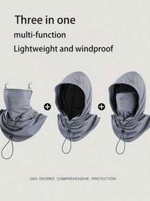 男女通用冰丝遮阳巴拉克拉法帽 - 防紫外线骑行全脸罩 - 透气、无缝、可调节颈围围巾，带抽绳，户外摩托车骑行钓鱼头饰帽子，带挂耳，女士防晒面罩，男士骑行风帽，男女通用透气面罩，适合户外活动、旅行、徒步旅行、滑雪、骑自行车 - 彩色 - 查看 3