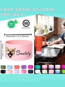 Personalized Name, Silicone Boots, Cups - Accessories Non-Slip Silicone Cup Cover, Suitable For 12-40oz Silicone Cup Cover, Non-Slip Protective Base, Suitable For Valentine's Day, Women, Mother's Day, Thanksgiving, Christmas Holiday Gifts - Female Cup Accessories Water Cup, Bottle Protection Bottom Cover, Cup Accessories