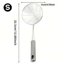 1 Cái, Rây lọc chiên bằng thép không gỉ bền và thiết thực, Dụng cụ chiên nhà bếp, Có thể dùng làm rây lọc, Phụ kiện nhà bếp, Quà tặng dụng cụ nhà bếp không thể thiếu cho đầu bếp tại gia, Lưu trữ tiết kiệm không gian cho dụng cụ sắp xếp nhà bếp - Bạc - Xem 3