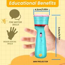 Interactive Children's Projection Toy With 48 Fun Patterns - Animals, Vegetables, Letters & More - Educational Science & Math Learning For Family Parties & Birthday Gifts - Bat Operated, For Ages 3+, Interactive Learning|Playful Patterns|Colorful Design - Multicolor - View 4