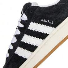 Adidas CAMPUS 00 年代运动鞋休闲鞋运动健身常规版型皮革鞋面亲肤毛圈织物衬里易于清洁舒适系带日常通勤旅行街头核心黑色 HQ8708 - 黑白 - 查看 6