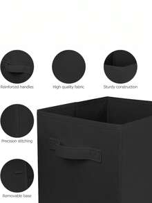 1pc Non-Woven Fabric Colorful Square Storage Box, Foldable Clothes Organizer Box, Multi-Functional Storage Solution - Multicolor - View 10