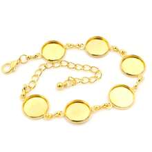 2 chiếc 12mm Kích thước bên trong 6-Cabochon Khay đế trống Khung vòng tay Phụ kiện làm đồ trang sức DIY - Giá đỡ vòng tay bằng đá quý - Xem 3