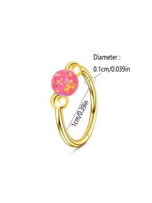 18克蛋白石鼻环，女士款，8毫米/10毫米316L医用钢鼻环，可作鼻环、鼻中隔环和耳骨耳环使用。蛋白石鼻环，316L医用钢低过敏性银色鼻中隔环，女士款，18克铰链式耳骨耳廓耳软骨耳屏耳骨耳环。 - 如圖所示 - 查看 26