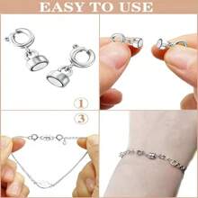 WGRXIRANYKM Double Magnetic Necklace Clasps Closures Golden And Silvery Plated Jewelry Clasps Converters Necklace Extenders For NecklacesJewelry Making Findings - Double-ended Magnetic Buckle - View 5