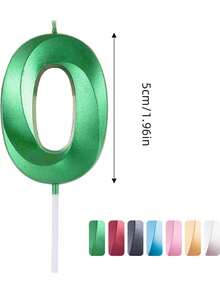Nến trang trí bánh sinh nhật, tiệc cưới, tiệc kỷ niệm vỏ sò xanh đánh số từ 0-9 - màu xanh lá - Xem 8