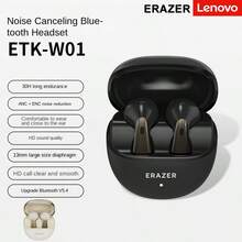 Lenovo 联想 ERAZE ETK-W01 混合 ANC 主动降噪无线耳机，6 个麦克风 ENC 清晰通话，防水，入耳式蓝牙 5.4+EDR 耳机，立体声低音耳塞，30 小时电池寿命，音乐游戏办公室运动无线耳机 - 均碼 - 查看 4